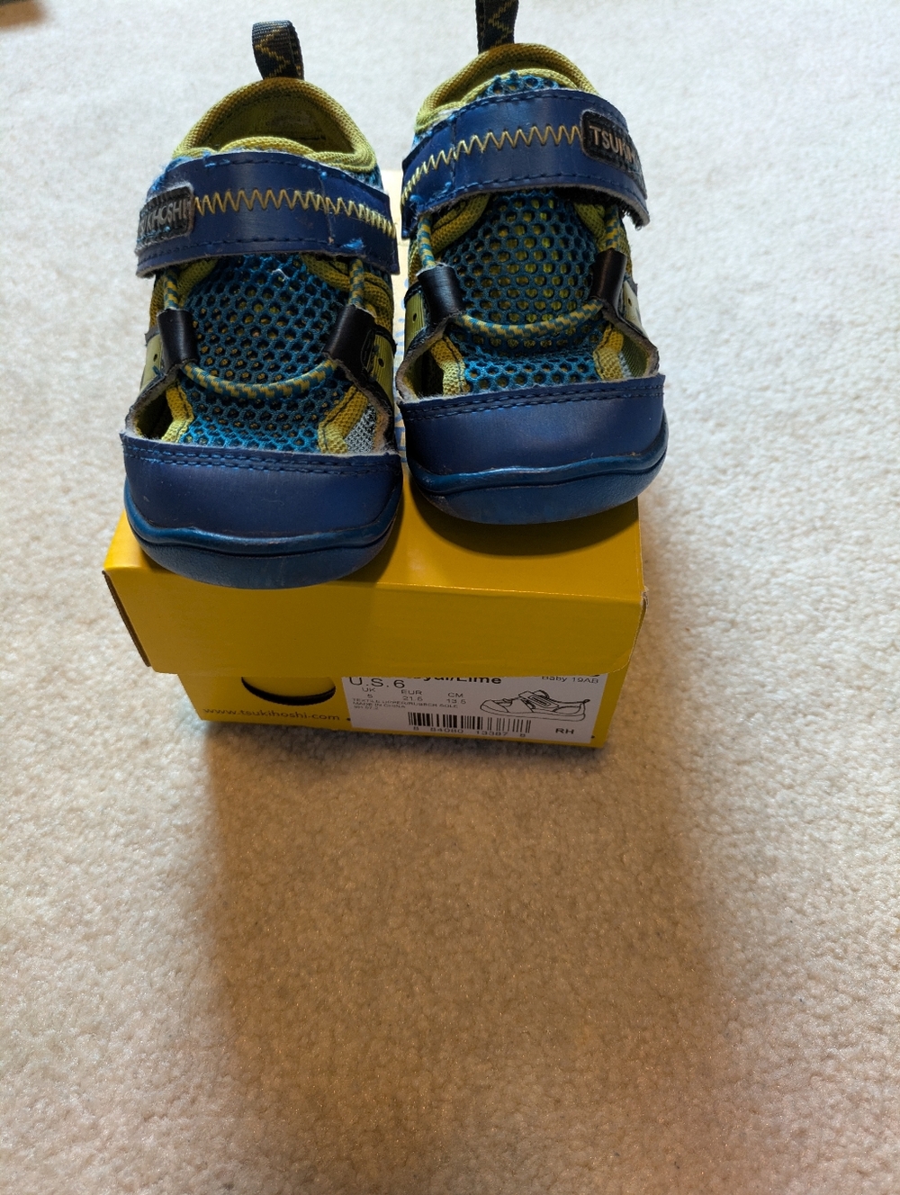 Tsukihoshi Ibiza 2 Royal/Lime Size 6 Toddler Water Shoes